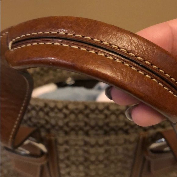 Coach Satchel - fabric with leather handles - Picture 3 of 7